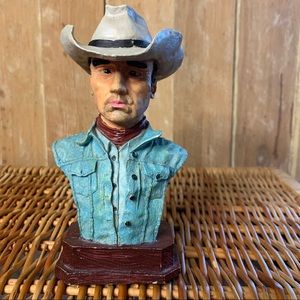 Vintage resin cowboy bust